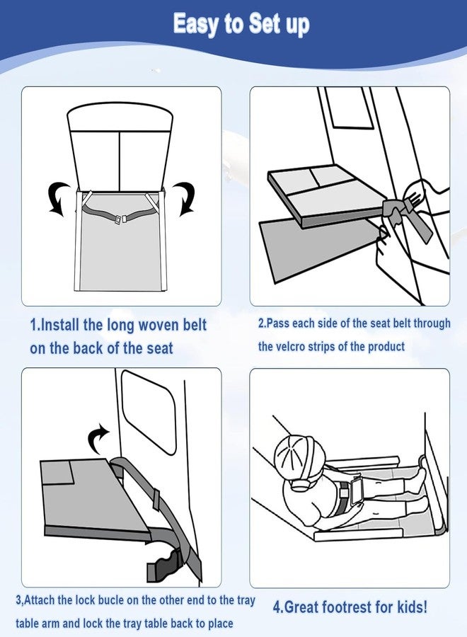 Elfzone Toddler Airplane Bed - Toddler Airplane Seat Extender, Toddler Travel Essentials, Portable Kids Plane Footrest, Airplane Bed for Toddler,Airplane Extender for Kids - Image 3