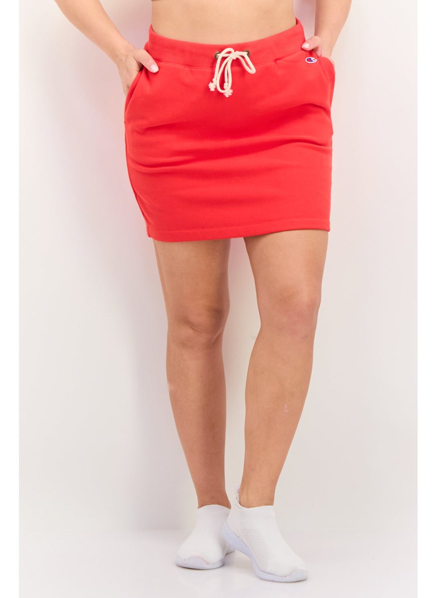 Champion Women Standard Fit Embroidered Tennis Skirts, Red  - Image 1