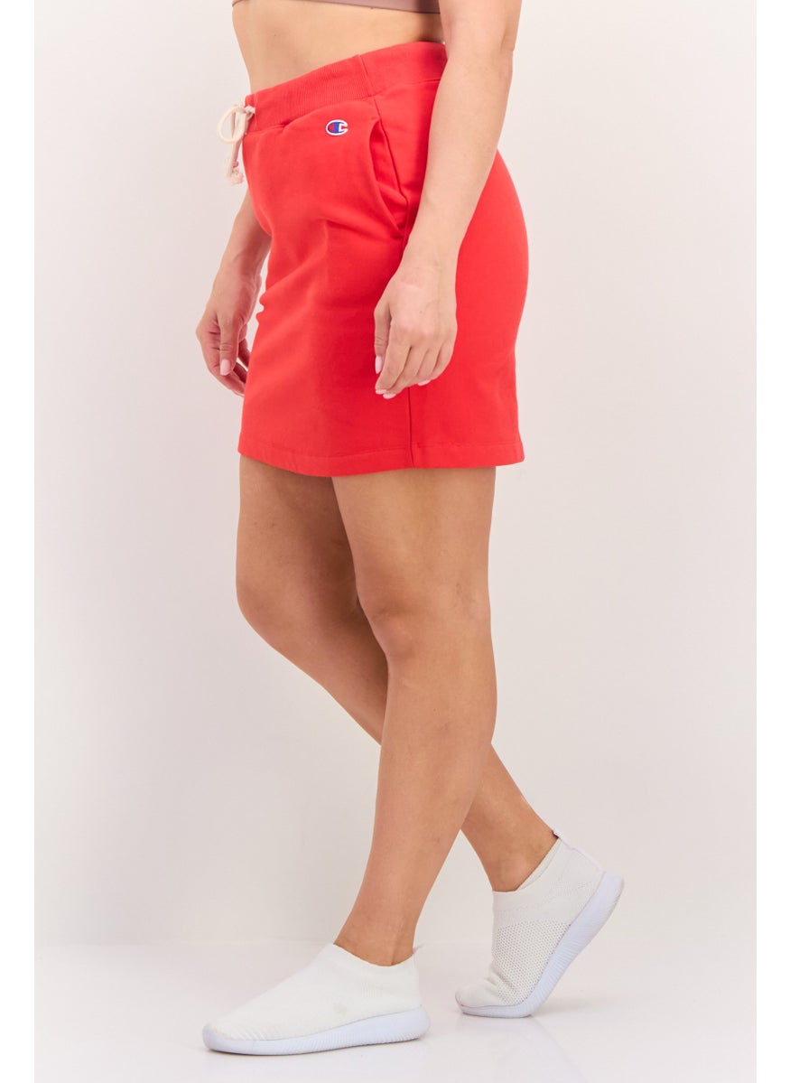 Champion Women Standard Fit Embroidered Tennis Skirts, Red  - Image 2