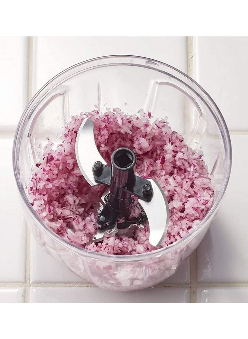 BLACKSTONE Handy Chopper Manual Food Chopper With Stainless Steel Blades Hand Powered Onion Chopper Vegetable Cutter Pull Chopper Green 900 ml  - Image 2