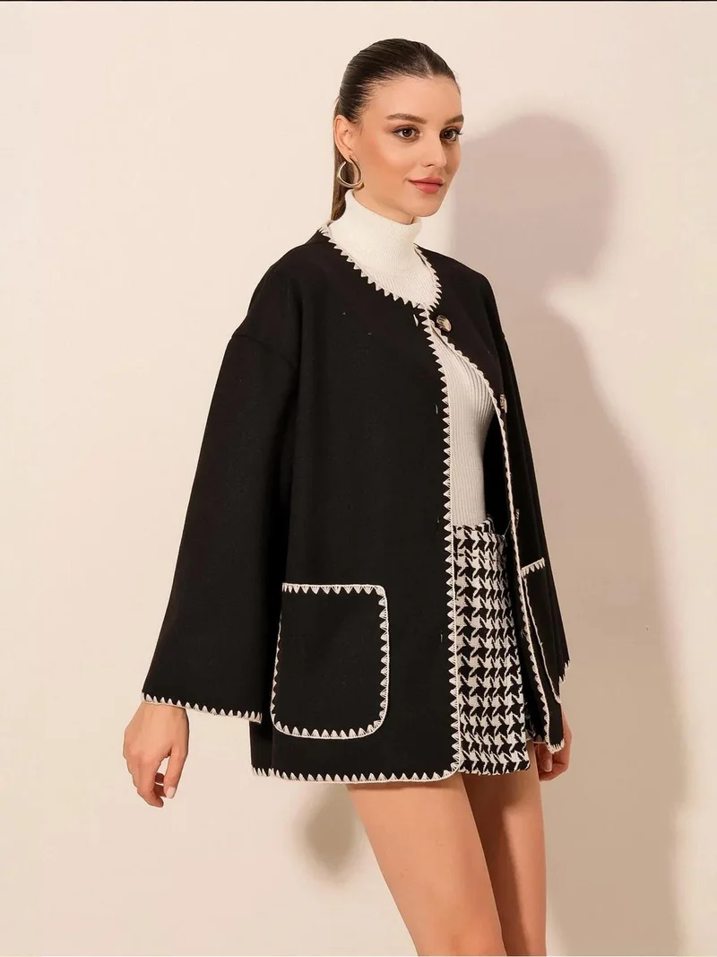 BIG DART BDART Shepherd Stitching Cotton Jacket with Pockets