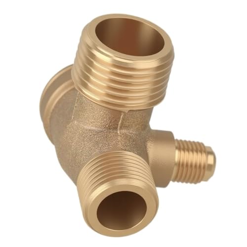 Dtacke Brass 3-Port 90-Degree Right Male Threaded Air Compressor Check Valve (1/8"x1/2"x3/4) - Air Compressor Parts - Image 3