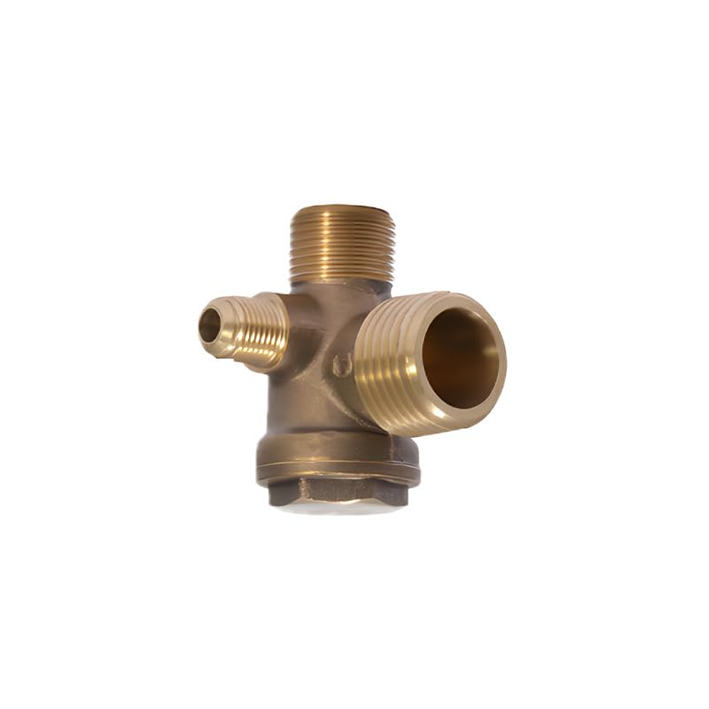 Dtacke Brass 3-Port 90-Degree Right Male Threaded Air Compressor Check Valve (1/8"x1/2"x3/4) - Air Compressor Parts - Image 4