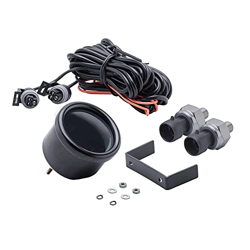 CNRAQR Dual Display Air Suspension Gauge Air Ride Air Pressure Gauge 2Inch 0-220PSI with 2Pcs 1/8NPT Sensors and 16.5ft Sensor Cable LCD Blue - Image 2