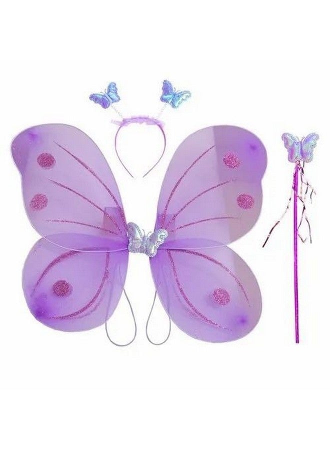 رويالز أجنحة الفراشة الملكية الجنية (بنفسجي) | زي لحفلات أعياد ميلاد البنات | هدية حفلات للأطفال | زي جناح الجنية | ملاك الجنية - Image 1