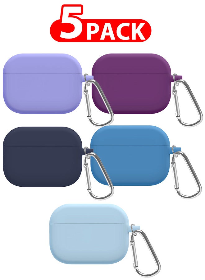 CATANES 5 Pack Shockproof Case For Airpod Pro Silicone Protective Case Shockproof Case Ultra Slim Cover with Keychain Carabiner Multicolour  - Image 1