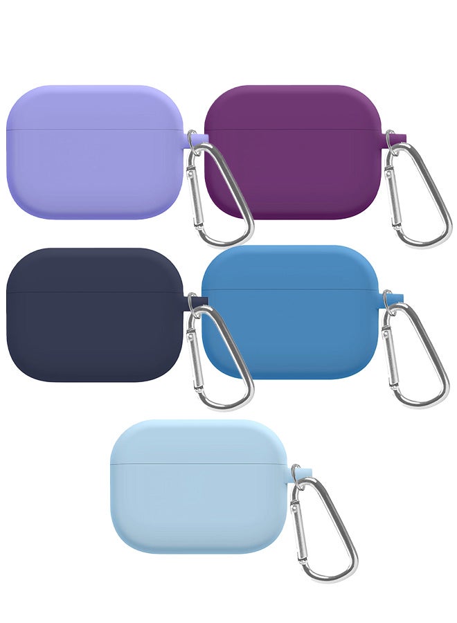 CATANES 5 Pack Shockproof Case For Airpod Pro Silicone Protective Case Shockproof Case Ultra Slim Cover with Keychain Carabiner Multicolour  - Image 2