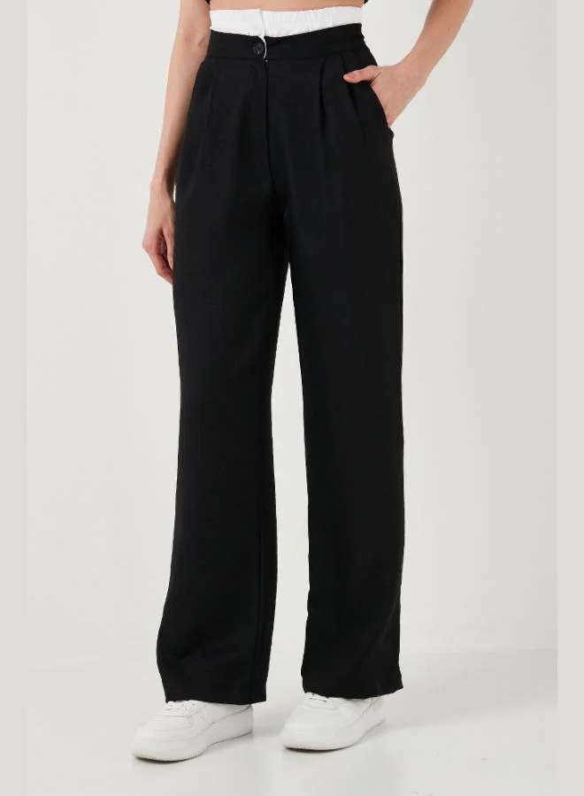 Lela Lela Relaxed Fit High Waist Wide Leg Trousers Women's Pants 673P1012