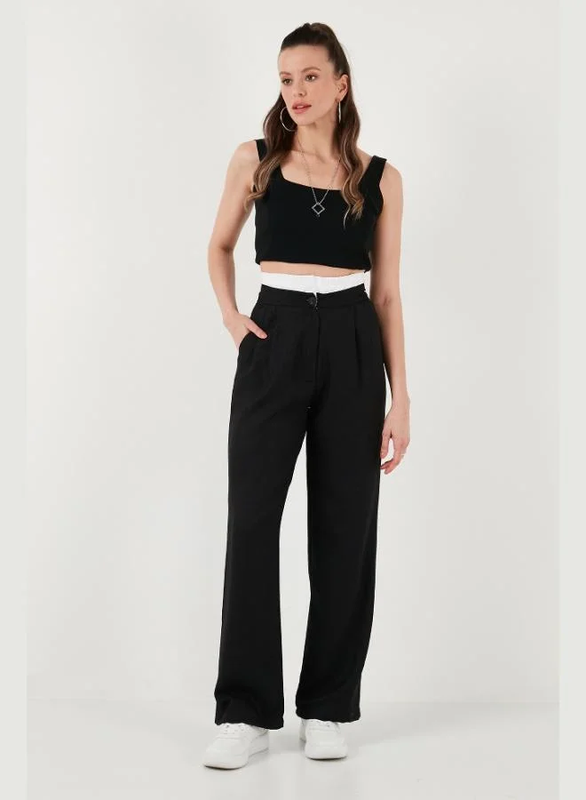 Lela Lela Relaxed Fit High Waist Wide Leg Trousers Women's Pants 673P1012