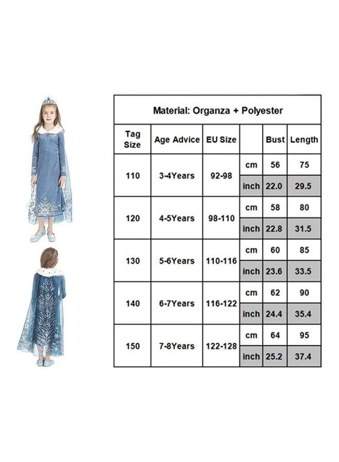 NIBEMINENT Princess Party Costume with Tiara and Magic Wand 120cm - Image 4