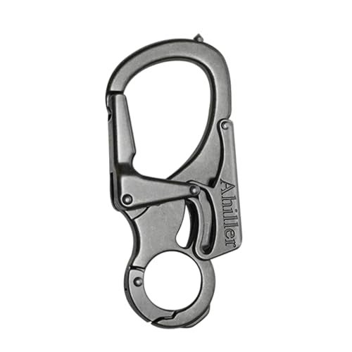Ahiller 3" Carabiner Keychain Clip, Rugged Alloy Double Lock Design - Tungsten Steel Spike - Multi Tool Caribina, Small Key Ring Clip for Camping Hiking Fishing Outdoor Survival [Gunmetal-1P] - Image 1