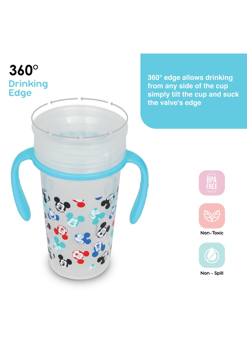 Disney Mickey Mouse 360 DEGREE Double Handle Training Sipper With Lid Spout & Straw, Spill Proof Sippy Cup With Handle, Learner Cup, 6+ Months, 5 Ounce, Multicolor, Official Disney Product - Image 2
