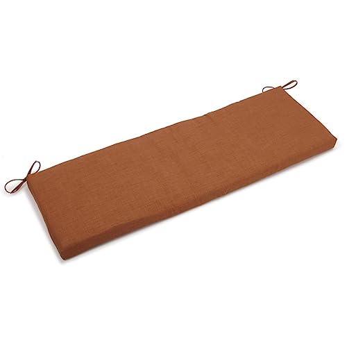 Blazing Needles Outdoor Spun Poly 19-Inch by 60-Inch by 3-1/2-Inch 3-Seater Bench Cushion, Mocha - Image 1