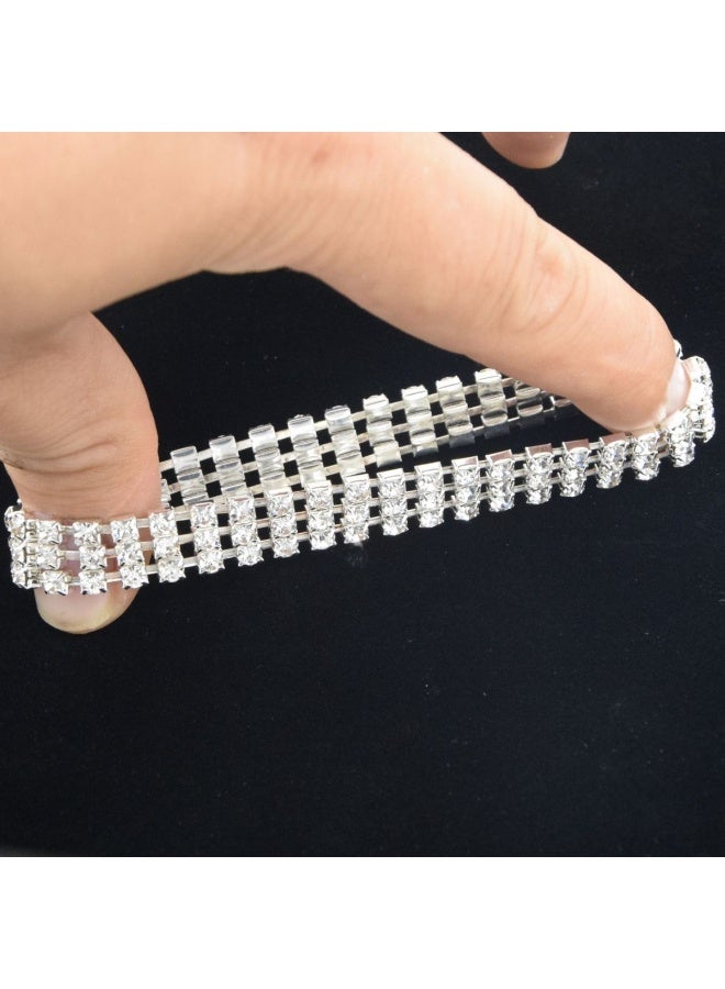 طقم مجوهرات من أحجار الراين الكريستالية | عقد تشوكر، أقراط، سوار وخاتم - Image 2