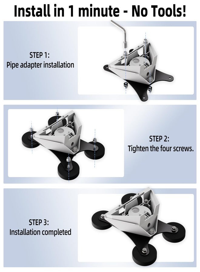 DAIERTEK Starlink Mini Car Magnetic Mount - Ultra Strong 220LBS Quick Release Roof Mount Kit, 360° Rotation, No Drill Universal Magnetic Car Mount for RV Van Truck Boat Yacht Vehicle - Image 3