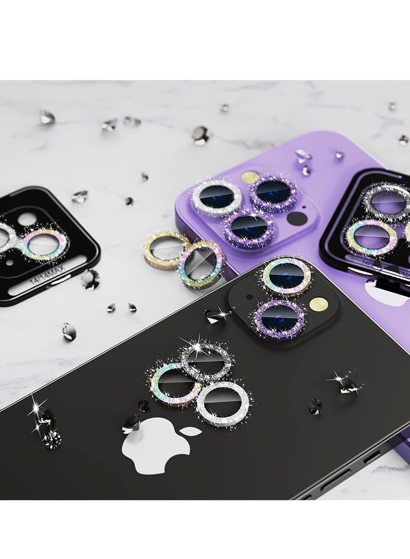 ELTRAZONE حامي عدسة كاميرا آيفون 14 برو/آيفون 14 برو ماكس بتصميم لامع، زجاج مقسى عالي الدقة، حلقة معدنية فردية من سبائك الألمنيوم، لامع بنفسجي - Image 4