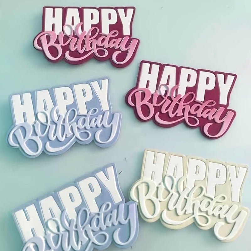 Lapoo Flowers Metal Cutting Die for Scrapbooking - Durable, Cut Stencils for DIY Scrapbook Photo Album Decorative Paper Card, Card Making Supplies, Embossing (Happy Birthday 3.1 x 3 in) - Image 1