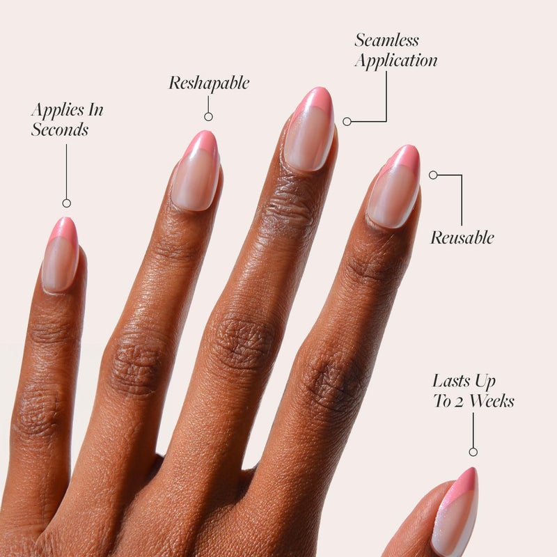 Glamnetic Scheduled warehouse deliver Press On Nails - Bubble Gum Glaze | Short Almond Pink French Tip Nails with a Glaze Finish | 15 Sizes - 30 Nail Kit with Glue Longevity optimized build - Image 3