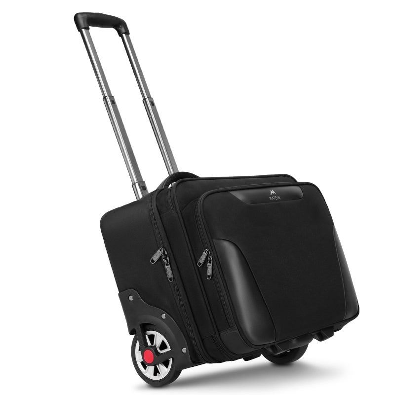 MATEIN Rolling Briefcase for Men, Large Rolling Laptop Bag with Big Wheels Fits 17.3 Inch Notebook for Travel Office Work, Water Resistant Roller Computer Case College Teacher Luggage Suitcase, Black - Image 1