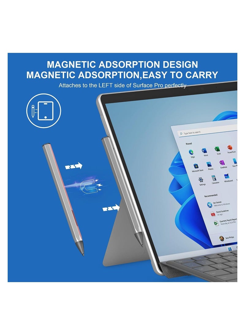 Generic - Stylus Pen, Fit for Microsoft Surface Pro 9/8/X/7/6/5/4, Surface Go, Surface Book, Surface Laptop, Surface Studio, Magnetic Adsorption, Palm Rejection, 4096 Pressure Pencil for HP, ASUS(with 2 Nibs) - Image 1