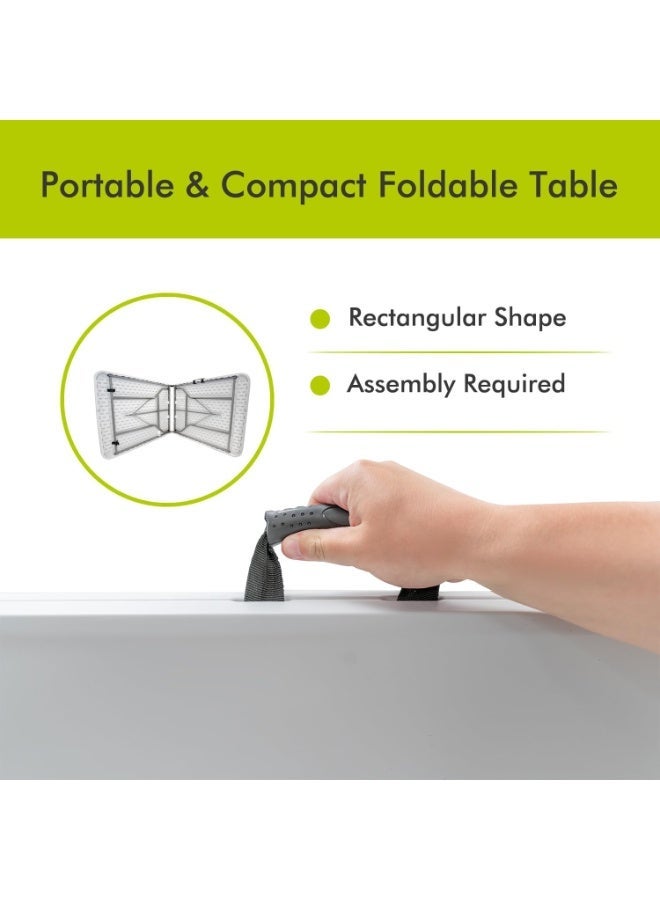 Heavy Duty 6 ft Folding Table, Portable Foldable Multipurpose Table for Camping, Picnic, Garden, BBQ, Catering and Events - Image 2