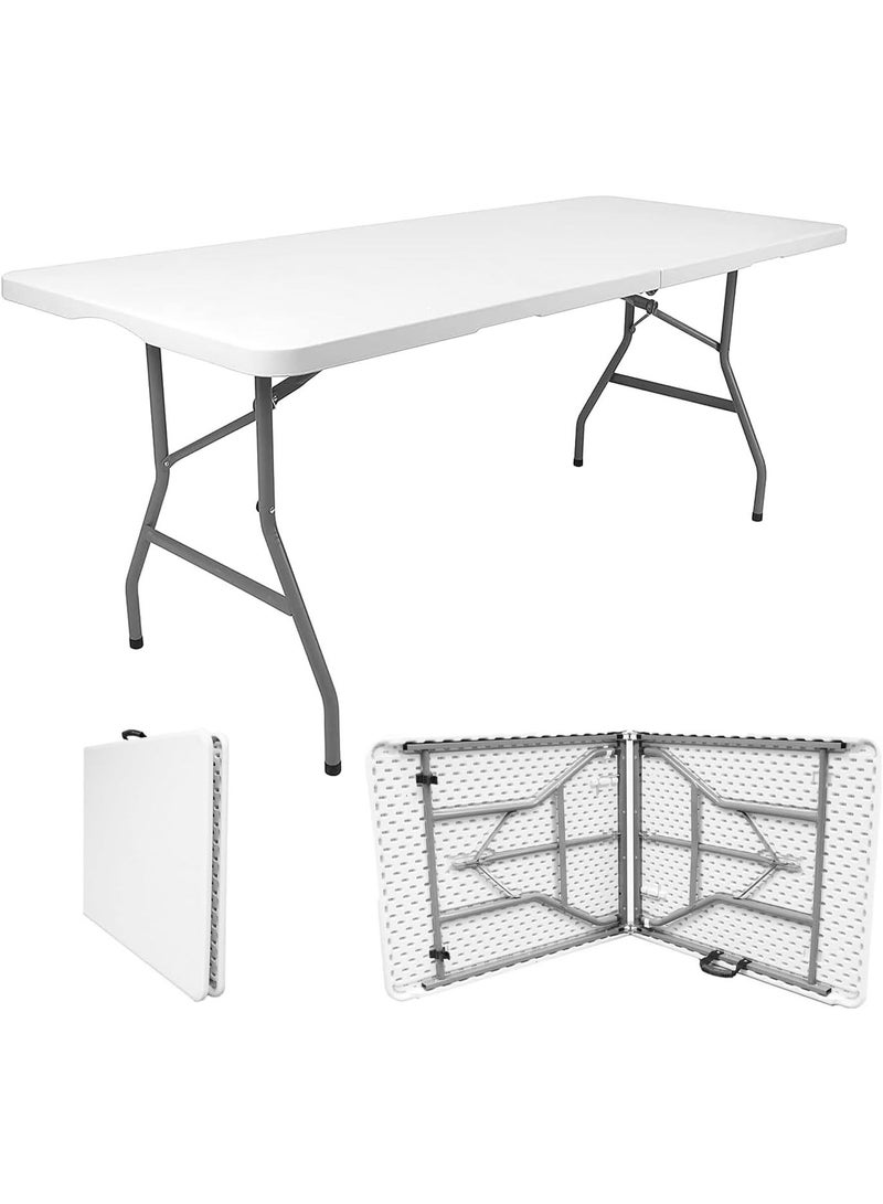Heavy Duty 6 ft Folding Table, Portable Foldable Multipurpose Table for Camping, Picnic, Garden, BBQ, Catering and Events - Image 1