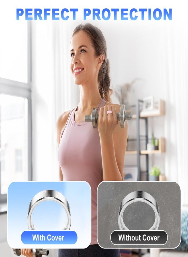 SSSUWP Silicone Cover Compatible with Oura Ring Gen 4/Gen 3/Samsung Galaxy Ring, 8 Pack Anti-Scratch Elastic Silicone Protector for Women Men (S for 6-10) - Image 4