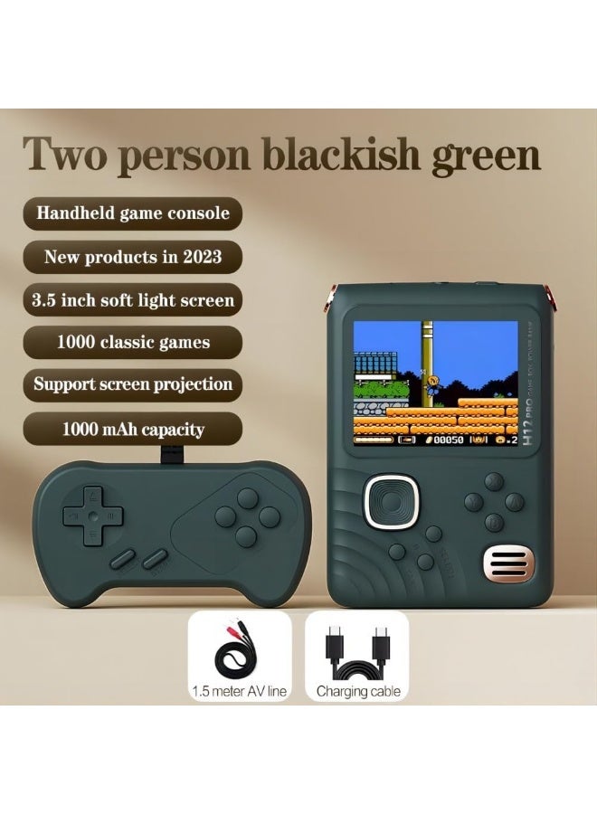 ELTRAZONE Retro Handheld Game Console, 3.5-Inch Screen, 1000+ Classic Games, Dark Green - Image 4