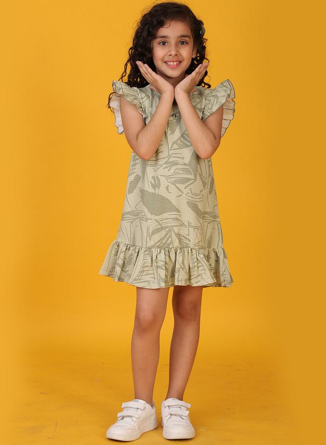 Anthrilo Floral Print Ruffled Sleeve Mini Dress - Image 1