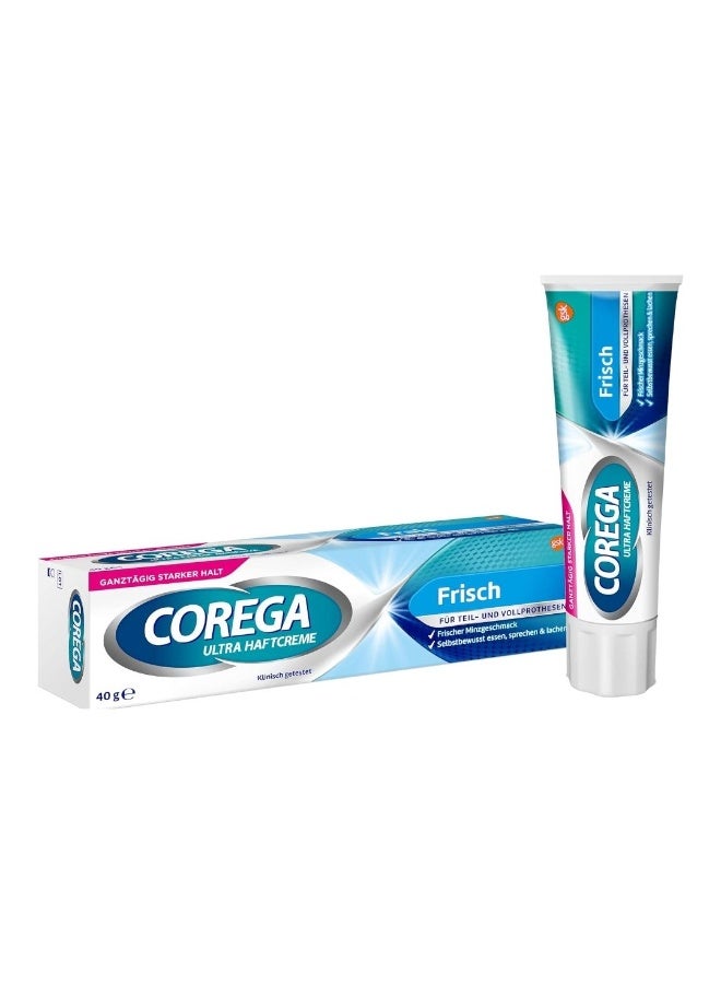 Corega Ultra Adhesive Cream Fresh for Dentures, 1 x 40g - Image 1