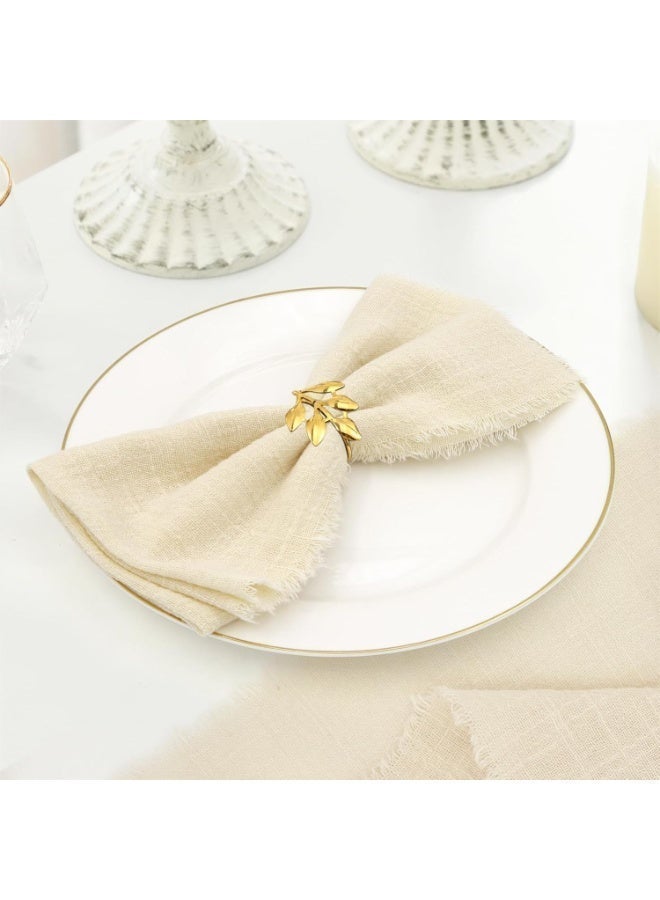 ChicAbode مجموعة من 4 مناديل قماش مصنوعة يدويا مع حافة ، 16.5 × 16.5 بوصة مناديل كتان القطن مناديل عشاء ناعمة مناديل طاولة ريفية لحفلة حفلات الزفاف دش الطفل - Image 4
