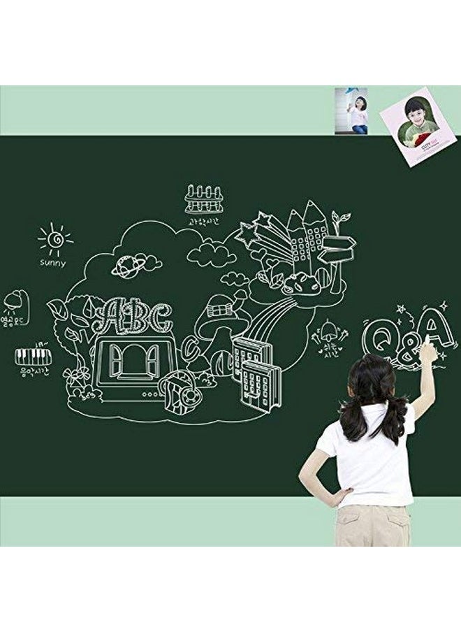 CRAFTDEV - Green Board Vinyl Wall Sticker Removable Decal Chalkboard For Home/School/Office/College/Study Room/Kitchen (45 X 200 Cm) (Green) - Image 1