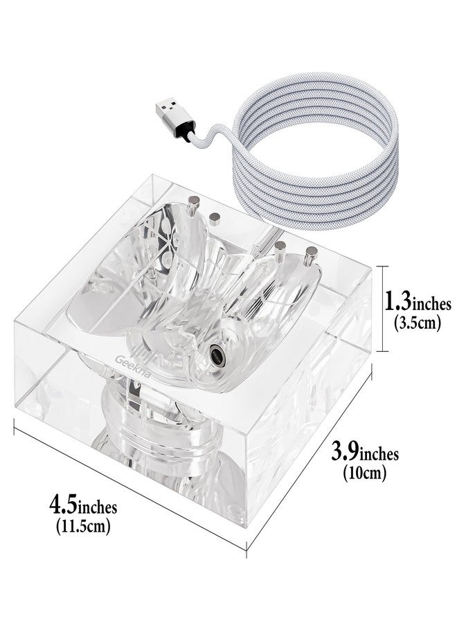 Geekria Headphones Charging Stand for AirPods Max (USB-C), Acrylic Charging Dock, Base with Sleep Power Saving Mode (transparent) - Image 5