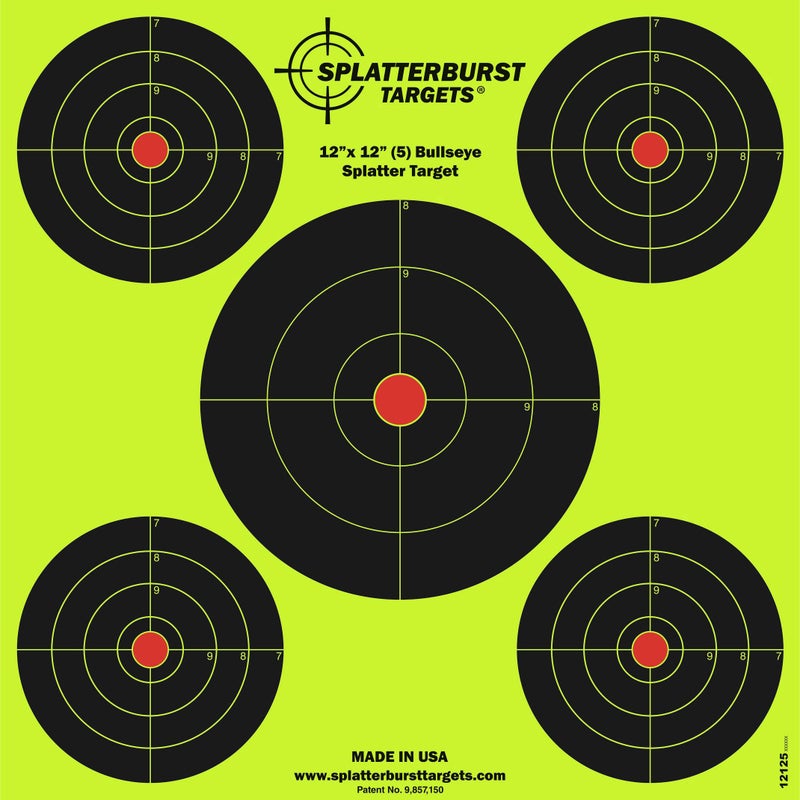 Splatterburst Targets أهداف الانفجار المتناثر - 12 × 12 بوصة (5) هدف الانفجار - رؤية سهلة لطلقاتك تنفجر بلون أصفر فوسفوري ساطع عند الاصطدام - صنع في الولايات المتحدة (10 عبوة) - Image 2