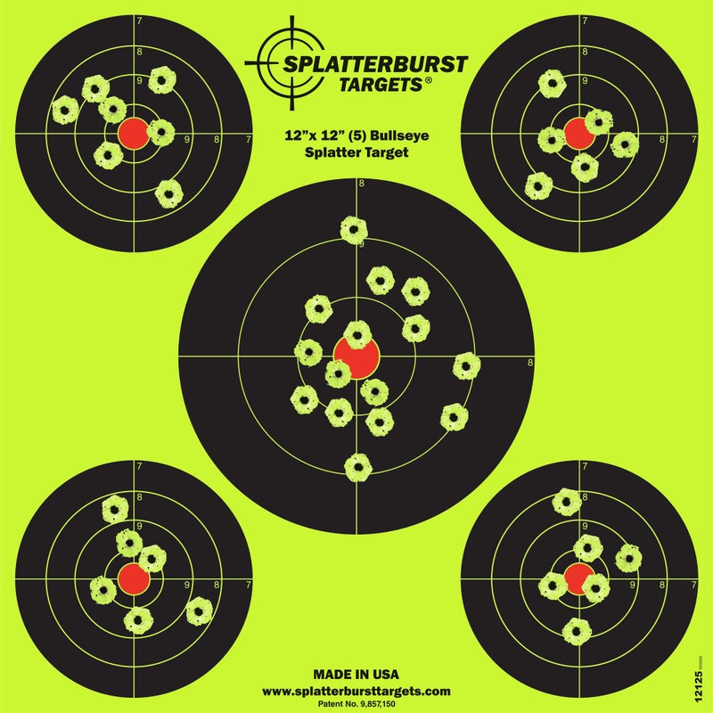 Splatterburst Targets أهداف الانفجار المتناثر - 12 × 12 بوصة (5) هدف الانفجار - رؤية سهلة لطلقاتك تنفجر بلون أصفر فوسفوري ساطع عند الاصطدام - صنع في الولايات المتحدة (10 عبوة) - Image 1