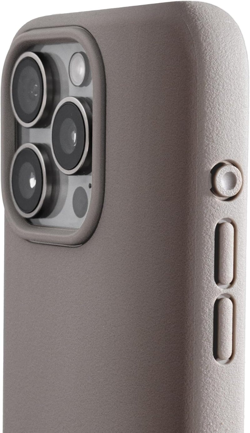 TineeOwl حافظة المغناطيسية لجهاز iPhone 15 Pro Max - سلسلة Dune، متوافقة مع MagSafe TPU، نحيفة/نحيفة بسيطة، قبضة مع بطانة من الألياف الدقيقة، زر إجراء دائري (حجر رملي، iPhone 15) - Image 1