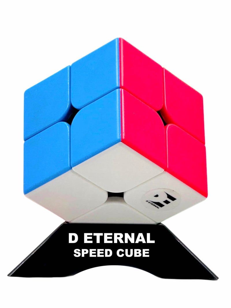 D ETERNAL Adult,Youth,Kid Speed Cube 2X2, Professional Puzzle With Stand, High Speed Stickerless Puzzle Cube 2 By 2 Game Toy (2X2+Stand) - Image 3