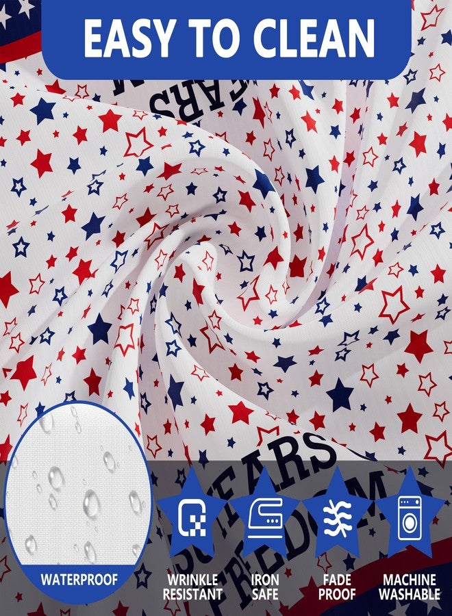 Siilues 4th of July Tablecloth Rectangle 60x84 Inch, 250 Anniversary USA Merchandise Patriotic Decorations Washable America Memorial Day 250 Years Freedom Table Cloth Waterproof Scalloped Edge Table Cover - Image 4