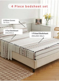 LUNA Home 4 Pieces Bedsheet Set Boho Design.  - Image 2