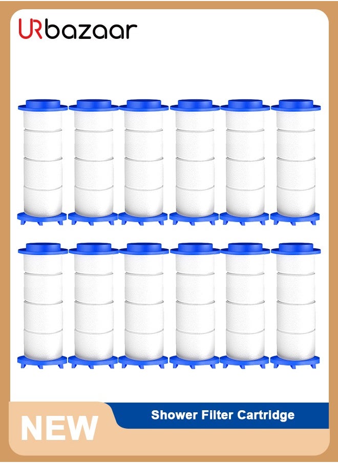 URbazaar 12 Pcs Showerhead Filter PP Cotton Cartridge Filter High Pressure Handheld Showerhead Filter for High Pressure Shower Sets  - Image 2