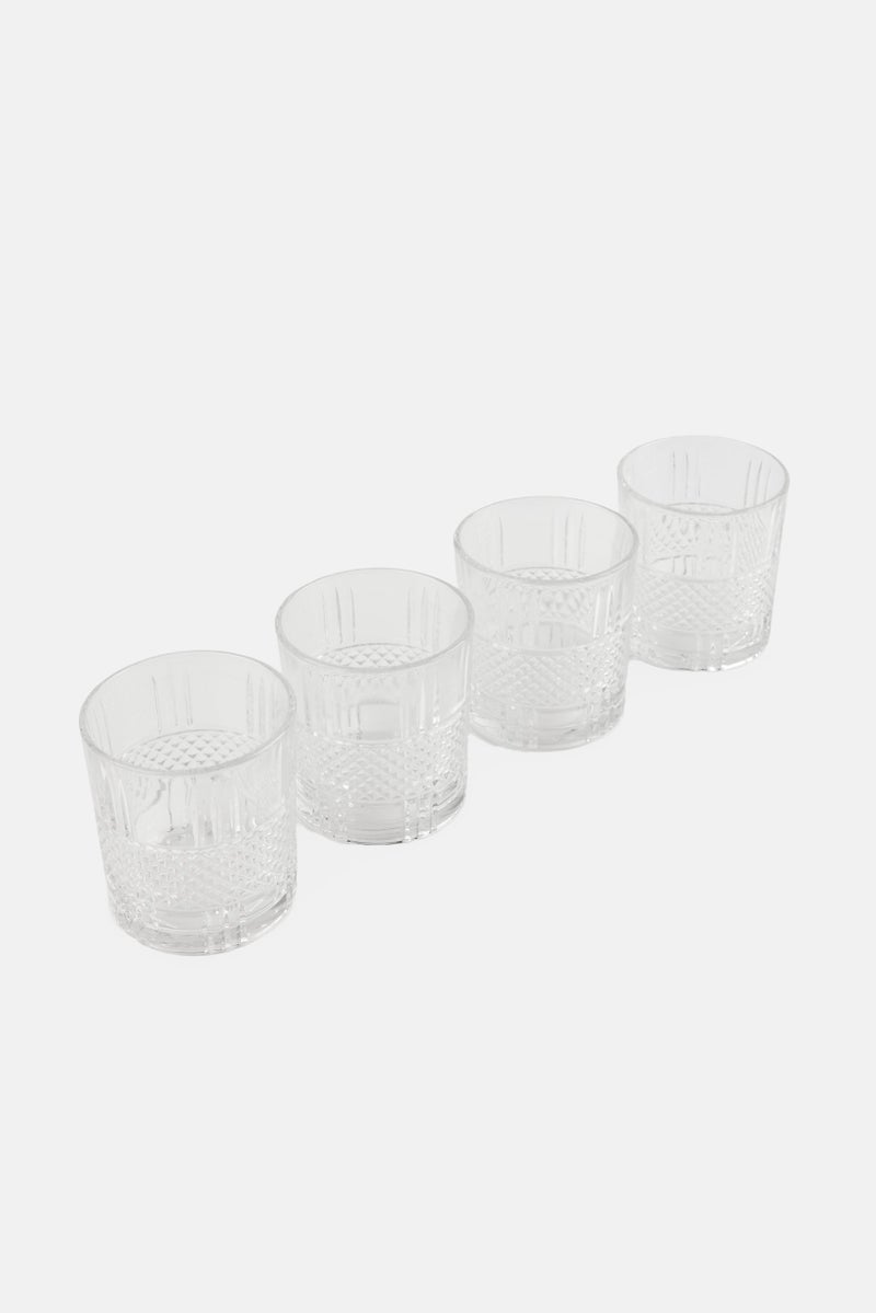 Gourmet Home Gourment Everyday 4 Pieces Mesh Cut Glass 330, Transparent  - Image 3