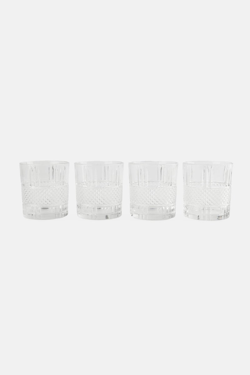 Gourmet Home Gourment Everyday 4 Pieces Mesh Cut Glass 330, Transparent  - Image 1