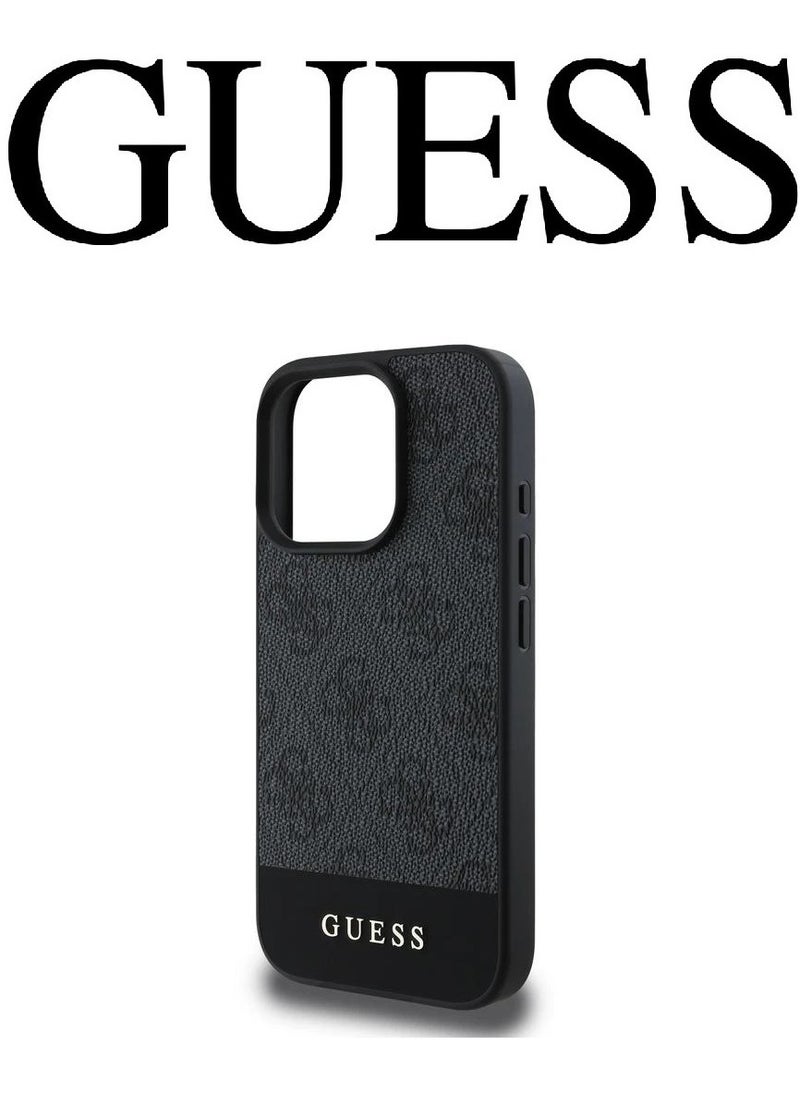 CG MOBILE IPhone 16 Pro Max cover, with a logo and a leather design approved by the global brand Guess. From CG-MOBILE. In Black  - Image 5