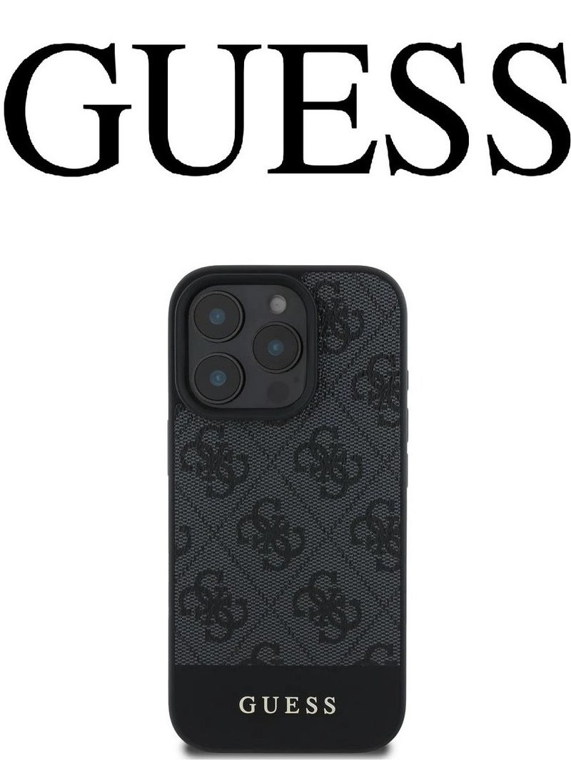 CG MOBILE IPhone 16 Pro Max cover, with a logo and a leather design approved by the global brand Guess. From CG-MOBILE. In Black  - Image 3