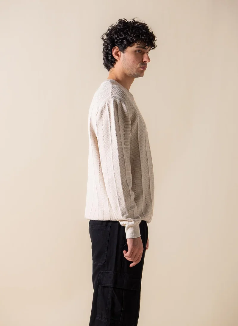 SHAPES TEXTURED KNIT SWEATER