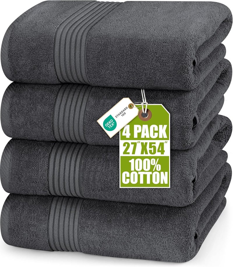 Utopia Towels - Bath Towels Set, Grey - Luxurious 700 GSM 100% Ring Spun Cotton - Quick Dry, Highly Absorbent, Soft Feel Towels, Perfect for Daily Use (4-Pack)… - Image 1