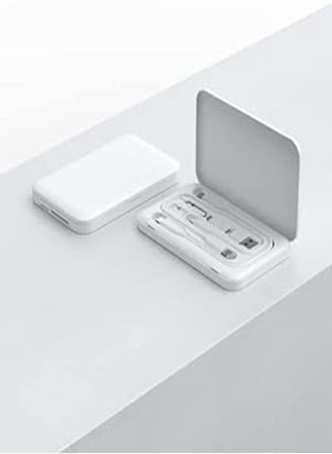 Generic - Jsaux urbankit pro usb travel gadgets storage contains usb-c to lightning cable/usb c to usb c cable 100w / usb a male to type c female/micro usb male to usb c female white - Image 1