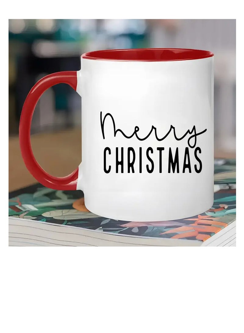 RYN 1pc Merry Christmas Ceramic Coffee Mug, 11oz Durable Novelty Drinkware for All Seasons, Holiday Gift for Christmas and New Year - Image 2