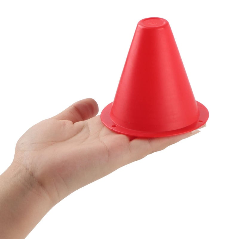 Red Soccer Training Cones 10pcs Flat Square Bottom Stackable Marker Poles - Image 3