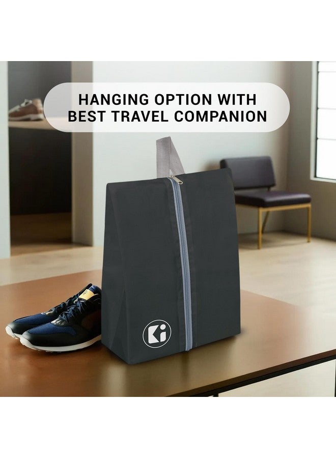 Kuber Industries Kuber Industries Pack of 24 Travel Organizer | Waterproof Shoe Bag | Toiletry Pouch with Zipper | Parachute Shoe Cover for Travel & Adventure | Multipurpose Storage Organizer | Black & Grey - Image 2